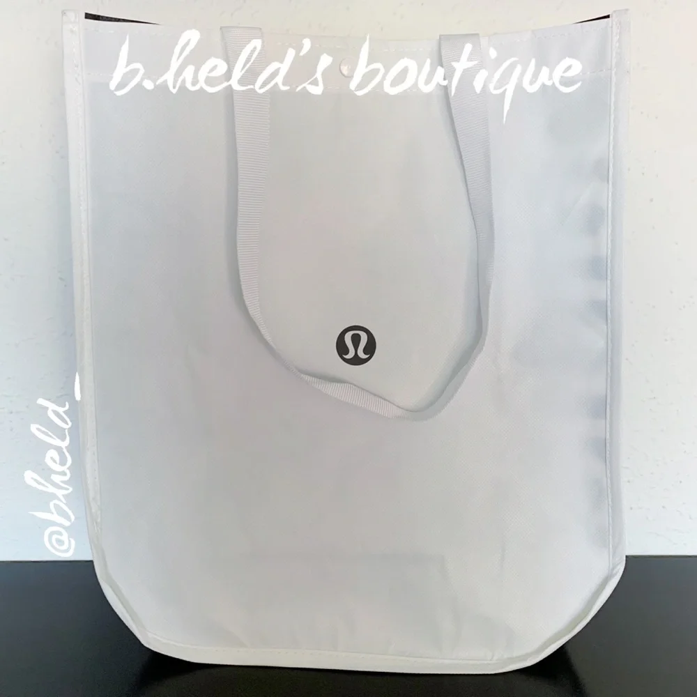lululemon White & Black Large Tote Bag New NWOT